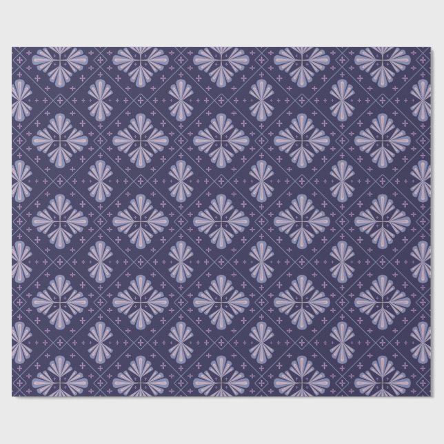 Geometriska blomblad Abstrakta upprepade mönster Presentpapper (Platt)