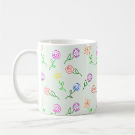 Geometriska blommor kaffemugg