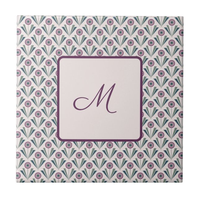 Geometriska blommor kakelplatta (Framsidan)