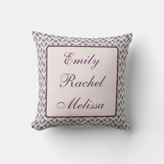 Geometriska blommor kudde (Framsida)