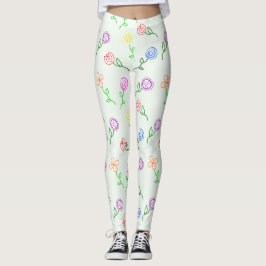 Geometriska blommor leggings