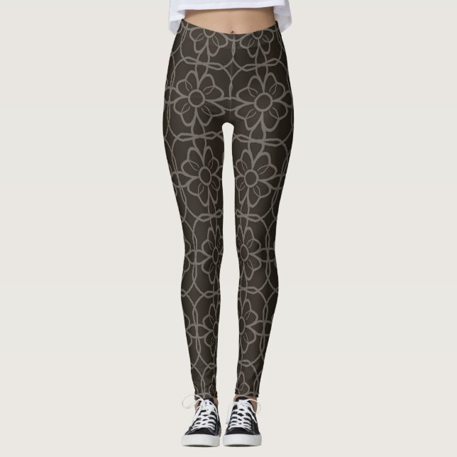 Geometriska blommor leggings (Framsida)