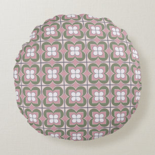 Geometriska blommor rund kudde