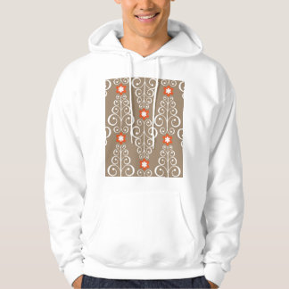 Geometriska blommor: Vintage Sömlös design Hoodie
