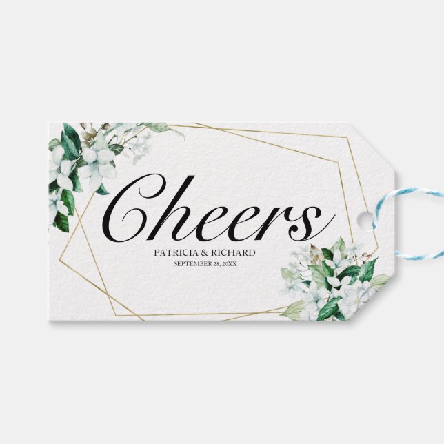 Geometriska blomster- och grönsaksetiketter för vi presentetikett (Framsidan (Horisontell))