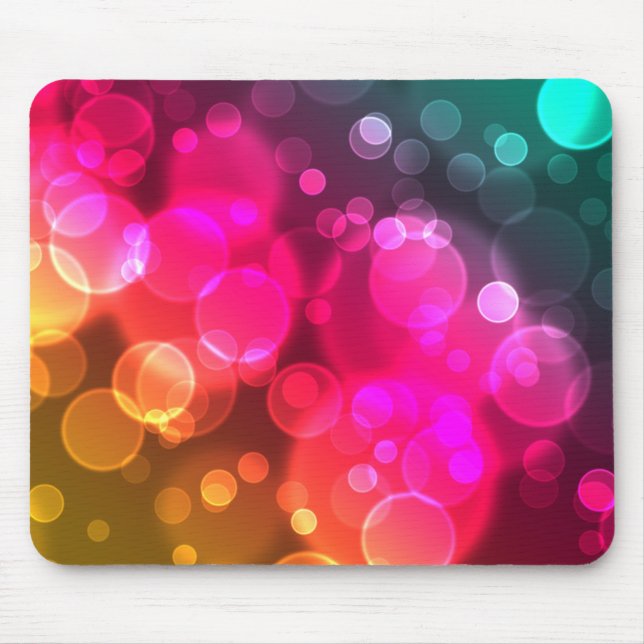 Geometriska Bokeh bubblar Mousepad Musmatta (Framsidan)