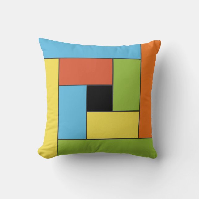 Geometriska brickor Mönster ver8 Dekorativ kudde (Framsida)