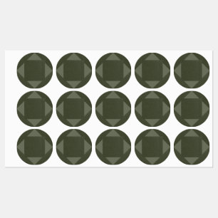 Geometriska cirkeletiketter för mörk Moss-Grönt Klistermärke