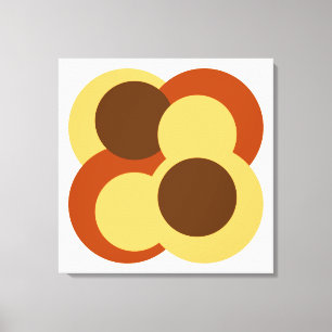Geometriska cirkelformer för 70-talets Abstrakt Canvastryck