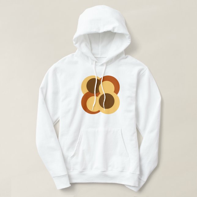 Geometriska cirkelformer för 70-talets Abstrakt Hoodie (Design framsida)