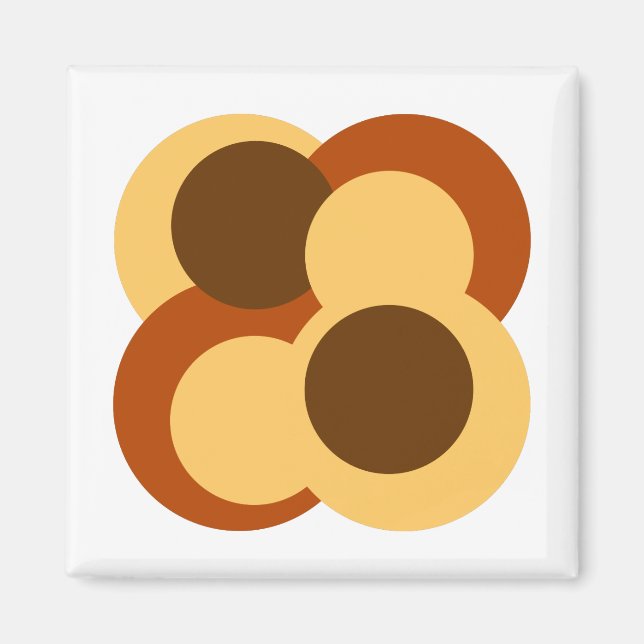 Geometriska cirkelformer för 70-talets Abstrakt Magnet (Framsidan)