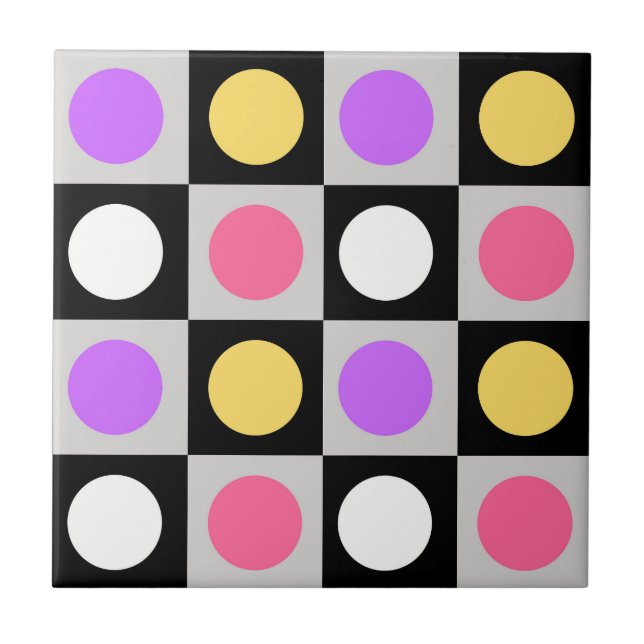 Geometriska cirkelpunkter Mönster Kakelplatta (Framsidan)