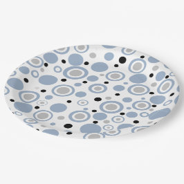 Geometriska cirklar av stor skifferblått Silver