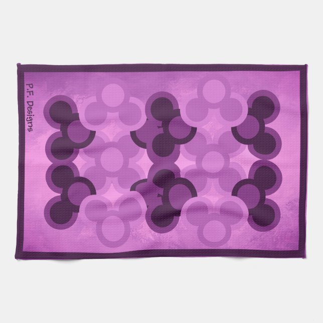 Geometriska cirklar i Lila Abstrakt Kökshandduk (Horisontell)