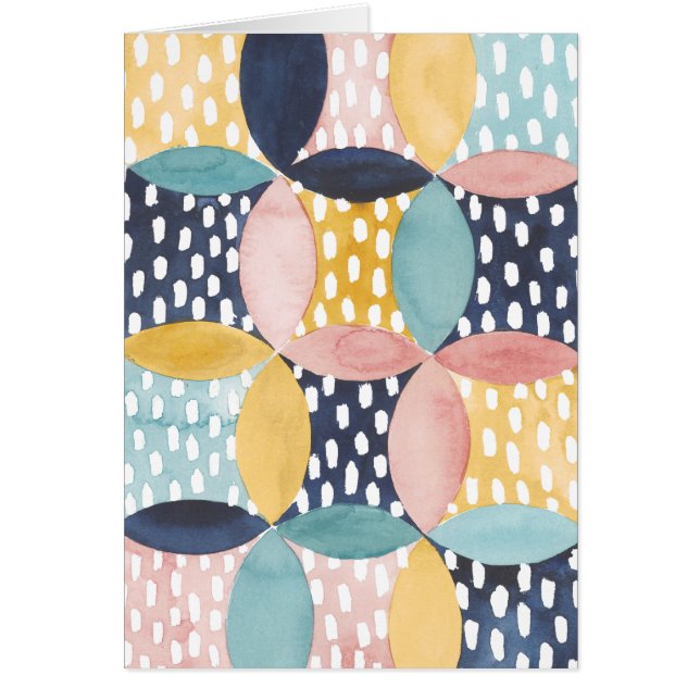 Geometriska cirklar med vattenfärg hälsningskort (Framsidan)