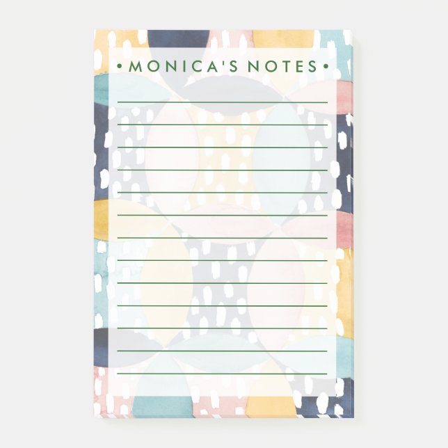 Geometriska cirklar med vattenfärg post-it block (Framsida)