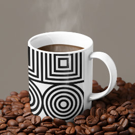 Geometriska cirklar och kvadrater kaffemugg