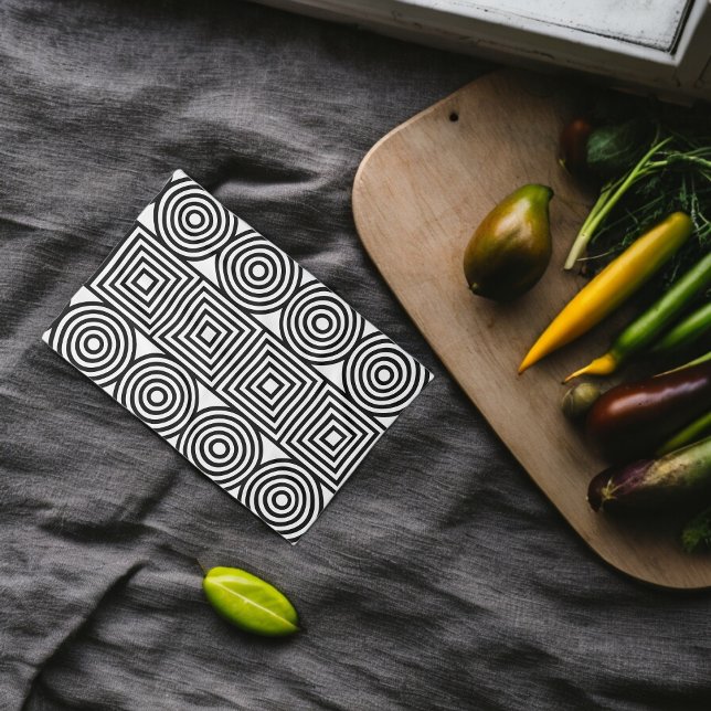 Geometriska cirklar och kvadrater kökshandduk (Kitchen Towel)