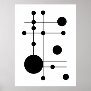 Geometriska cirklar och Linjer Abstrakt Art   Mode Poster