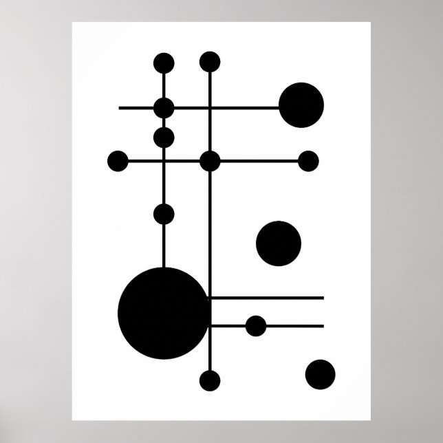 Geometriska cirklar och Linjer Abstrakt Art | Mode Poster (Framsidan)
