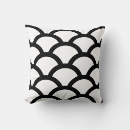 Geometriska cirklar Pillow in Black and White Kudde
