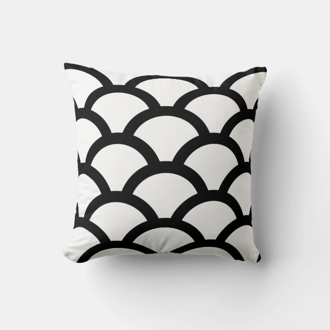 Geometriska cirklar Pillow in Black and White Kudde (Framsida)