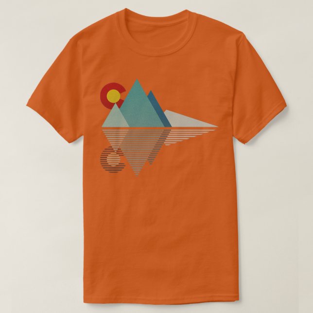 Geometriska Colorado Mountains T Shirt (Design framsida)