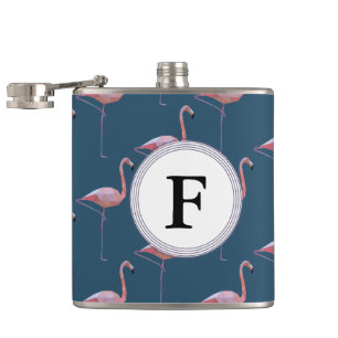 Geometriska det Customisable Flamingotrycket märk Fickplunta