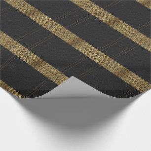 Geometriska detaljer i svart läder Guld Presentpapper