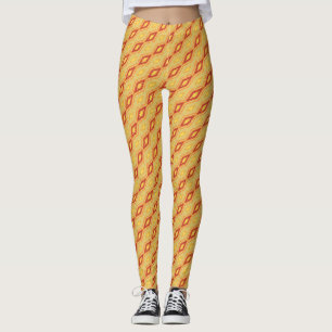 Geometriska diagonalmönster leggings
