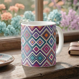Geometriska diamanter kaffemugg