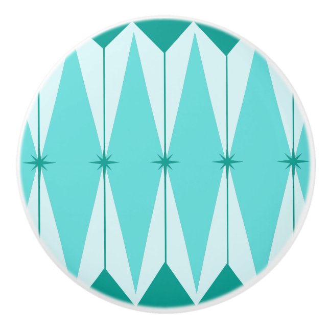 Geometriska diamanter och stjärnor, keramiskt drag knopp (Framsidan)