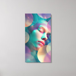 Geometriska Drömmar Abstrakt Sovande Kvinna Canvas