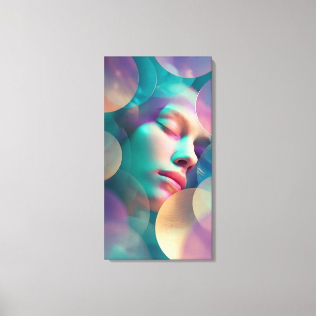 Geometriska Drömmar Abstrakt Sovande Kvinna Canvas (Framsida)