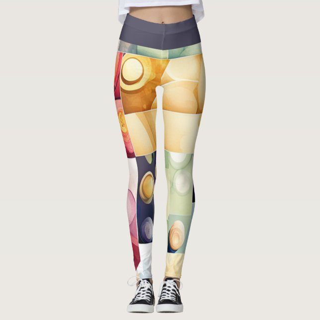 Geometriska droppar leggings (Framsida)