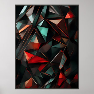 Geometriska ekosystem: Färg och skugga Poster