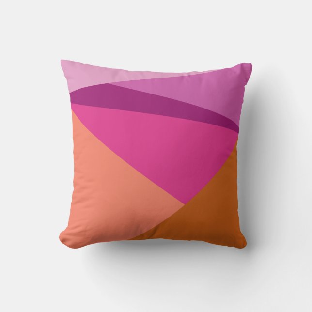 Geometriska färgblockformer i lila magenta kudde (Framsida)