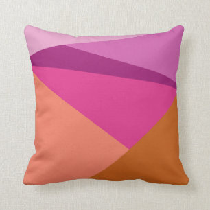 Geometriska färgblockformer i lila magenta kudde