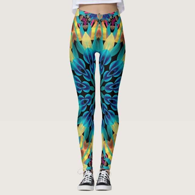  Geometriska färgglada former Mandala Leggings (Framsida)