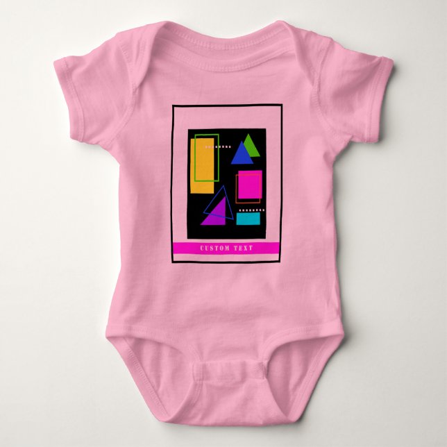 GEOMETRISKA FORMAT SOM ÄR PATTERNED NEON RETRO 80' T SHIRT (Framsida)