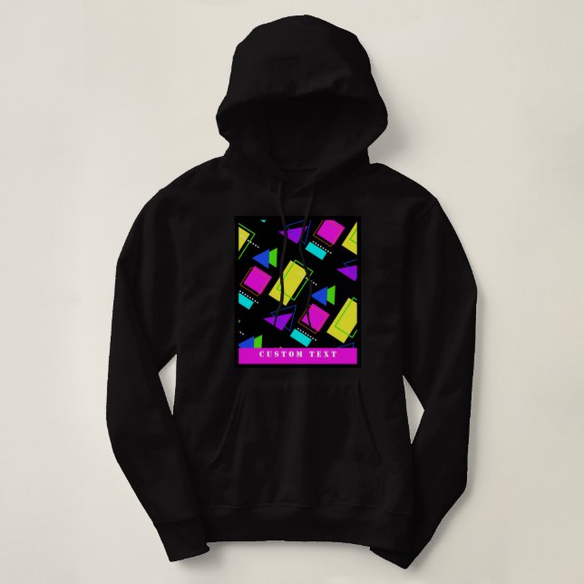 GEOMETRISKA FORMAT SOM ÄR PATTERNED NEON RETRO 80' T SHIRT (Design framsida)