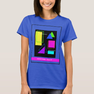 GEOMETRISKA FORMAT SOM ÄR PATTERNED NEON RETRO 80' T SHIRT