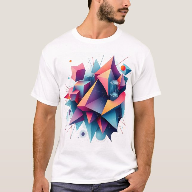 Geometriska former av futuristiska Abstrakt med Ne T Shirt (Framsida)