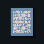 Geometriska former av Modet Retro Mid Century Blue Canvastryck<br><div class="desc">Det blå Kanvastrycket Retro Mid Century Mod Geometric Shapes Blue</div>