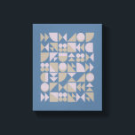 Geometriska former av Modet Retro Mid Century Blue Canvastryck<br><div class="desc">Det blå Kanvastrycket Retro Mid Century Mod Geometric Shapes Blue</div>