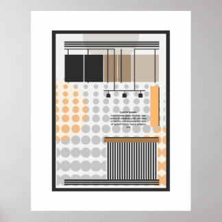 geometriska former bauhaus klassisk affisch