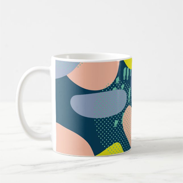 Geometriska former: färgfulla Memphis Stil Kaffemugg (Vänster)