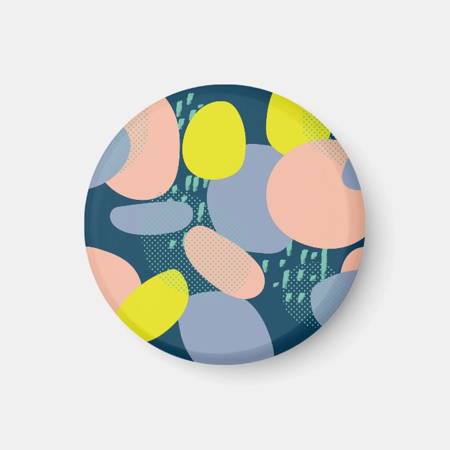 Geometriska former: färgfulla Memphis Stil Magnet (Framsidan)