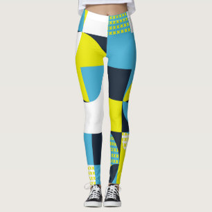 Geometriska former, färgstark bakgrund till abstra leggings