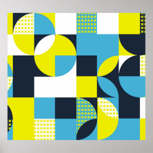 Geometriska former, färgstark bakgrund till abstra poster
